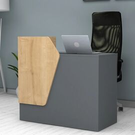 Γραφείο υποδοχής - reception Merlin Megapap χρώμα ανθρακί - φυσικό οξιάς 110x50x101,8εκ. |  Reception γραφείου στο espiti