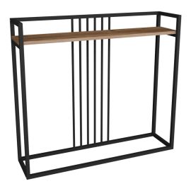 Κονσόλα Convida pakoworld oak με μαύρο μεταλλικό σκελετό 100x25x90εκ |  Συρταριέρες -Κονσόλες στο espiti