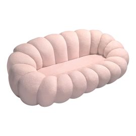 Καναπές Embrace pakoworld μπουκλέ ύφασμα σε ροζ απόχρωση 180x105x65εκ |  Καναπέδες στο espiti