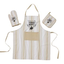 DAS HOME ΣΕΤ ΚΟΥΖΙΝΑΣ 3ΤΜΧ 0864 ECRU |  Ποδιές - Πιάστρες στο espiti