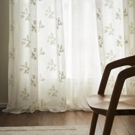 Κουρτίνα με τρουκς 140x280cm GOFIS HOME  Leaf Offwhite AW24 532/05 |  Ετοιμες μονοχρωμες κουρτίνες στο espiti