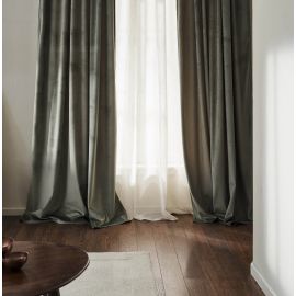 Κουρτίνα με σιρίτι 140x280cm GOFIS HOME  Winter Shadow Green 711/07 |  Ετοιμες μονοχρωμες κουρτίνες στο espiti