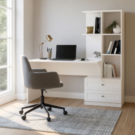 Γραφείο εργασίας Mantra Megapap χρώμα λευκό 150x60x152εκ. |  Γραφεία στο espiti