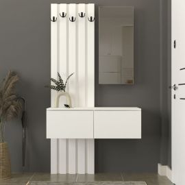 Έπιπλο εισόδου Kanso Megapap χρώμα λευκό 100x35x196,7εκ. |  Βιτρίνες - Έπιπλα εισόδου στο espiti