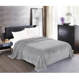Κουβέρτα fleece braid (220cm x 240cm) γκρί 5206978163203 SilkFashion |  Κουβέρτες fleece Υπέρδιπλες στο espiti