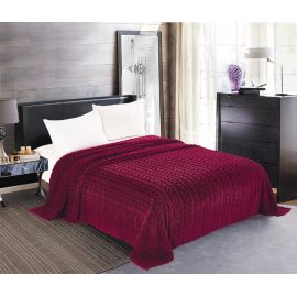 Κουβέρτα fleece braid (160cm x 220cm) μπορντώ 5206978163142 SilkFashion |  Κουβέρτες fleece Υπέρδιπλες στο espiti