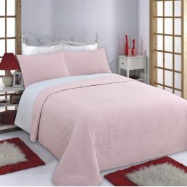 ΚΟΥΒΕΡΛΙ σετ (240cm x 260cm + 2 x 50cm x 70cm) LINES pink/grey 5206978073724 SilkFashion |  Κουβερλί Υπέρδιπλα στο espiti