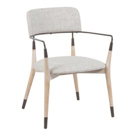 Πολυθρόνα Sentana pakoworld μέταλλο-ξύλο και ύφασμα σε μπεζ-καφέ απόχρωση 56.5x56x79εκ |  Πολυθρόνες τραπεζαρίας στο espiti