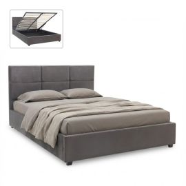 Κρεβάτι Kingston Megapap βελούδινο με αποθηκευτικό χώρο χρώμα ανθρακί 160x200εκ. |  Κρεβάτια στο espiti