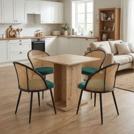 Σετ τραπεζαρία 5τμχ Allos - Jacob Megapap χρώμα sapphire oak - κυπαρισσί 75x75x77εκ. |  Σετ τραπεζαρίες στο espiti