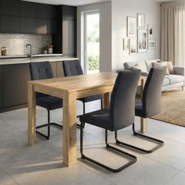 Σετ τραπεζαρία 5τμχ Darlen - Laura Megapap χρώμα sapphire oak - ανθρακί 125x72x74εκ. |  Σετ τραπεζαρίες στο espiti