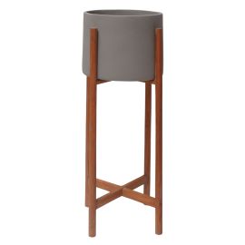 ΓΛΑΣΤΡΑ ΕΣΩΤ.ΧΩΡΟΥ RENTIL HM4684.03L FIBER CEMENT ΧΡΩΜΑ ΓΚΡΙ--ΒΑΣΗ TEAK Φ25x65Υ |  Λουλούδια στο espiti