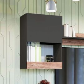 Κρεμαστό Ντουλάπι Morocco Ανθρακί-Χρυσό Δρυς 55x31x78.5cm AlphaB2B |  Ραφιέρες τοίχου στο espiti