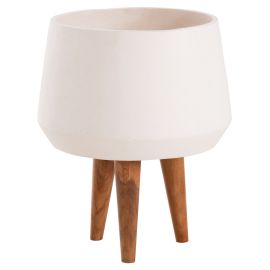 ΓΛΑΣΤΡΑ ΕΣΩΤ.ΧΩΡΟΥ QUAN HM4680.02M FIBER CEMENT ΛΕΥΚΟ--ΒΑΣΗ TEAK Φ35x50Υεκ |  Λουλούδια στο espiti