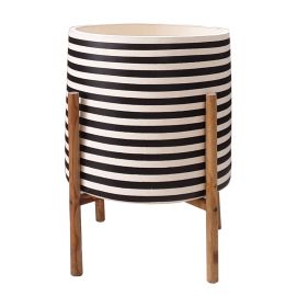 ΓΛΑΣΤΡΑ ΕΣΩΤ.ΧΩΡΟΥ RENTIL HM4683S FIBER CEMENT ΛΕΥΚΟ/ΜΑΥΡΟ--ΒΑΣΗ TEAK Φ35x45Υεκ |  Λουλούδια στο espiti