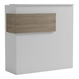 Γραφείο reception Optima pakoworld με led λευκό-sonoma 110x40x110εκ |  Reception γραφείου στο espiti