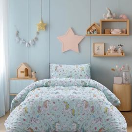 Beauty Home Σετ παπλωματοθήκη μονή Candy Art 6327 170x250 Μέντα       |  Παπλωματοθήκες Παιδικές στο espiti