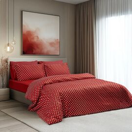 Beauty Home Σετ σεντόνια μονά Art 10101 Fancy 170x260 Κόκκινο       |  Σεντόνια Μονά / Ημίδιπλα στο espiti