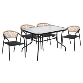 ΣΕΤ ΤΡΑΠΕΖΑΡΙΑΣ 5ΤΜΧ ADAM HM10727.03 ΚΑΡΕΚΛΕΣ ΜΕΤΑΛΛΙΚΕΣ & ΤΡΑΠΕΖΙ 120x70εκ ΜΑΥΡΟ |  Σετ τραπεζαρία κήπου στο espiti