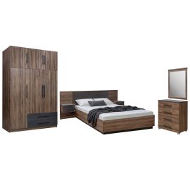ΣΕΤ ΚΡΕΒΑΤΟΚΑΜΑΡΑΣ 5ΤΜΧ CARYS HM10888.11 ΜΕΛΑΜΙΝΗ ΣΕ ΚΑΡΥΔΙ |  Σετ Κρεβατοκάμαρας στο espiti