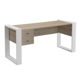 ΓΡΑΦΕΙΟ ΜΕ 2 ΣΥΡΤΑΡΙΑ TONTEL HM2157.01 ΜΕΛΑΜΙΝΗ SONAMA--ΛΕΥΚΑ ΠΟΔΙΑ 160x60x73Υεκ |  Γραφεία στο espiti