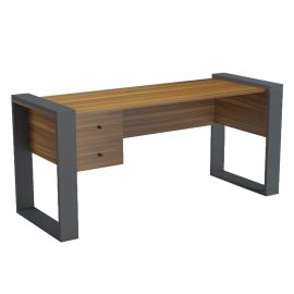 ΓΡΑΦΕΙΟ ΜΕ 2 ΣΥΡΤΑΡΙΑ TONTEL HM2157.03 ΜΕΛΑΜΙΝΗ ΚΑΡΥΔΙ--ΓΚΡΙ ΠΟΔΙΑ 160x60x73Υεκ |  Γραφεία στο espiti