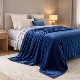 Beauty Home Κουβέρτα μονή Velora Art 12550 100% polyester super soft 550gsm 160x220 Μπλε       |  Κουβέρτες Βελουτέ Υπέρδιπλες στο espiti