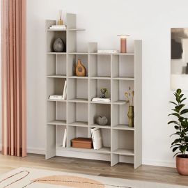Βιβλιοθήκη Manco Megapap χρώμα sandstone 122x25,5x188εκ. |  Βιβλιοθήκες στο espiti