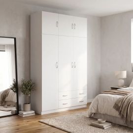 Ντουλάπα τρίφυλλη με πατάρι Alvia pakoworld λευκό 150x51x240εκ |  Ντουλάπες ρούχων στο espiti