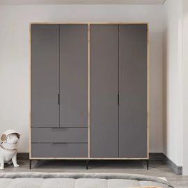 Stewehome Πολυτελής Ντουλάπα Ρούχων με 4 Πόρτες Συρτάρια &amp; Ράφια λευκό 160x45x192 cm 995674 |  Ντουλάπες ρούχων στο espiti