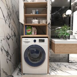 Stewehome Ντουλάπι Πλυντηρίου Λευκό MDF με Αποθηκευτικό Χώρο 65x170x170 cm 311058 |  Στήλες Μπάνιου στο espiti
