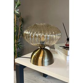 Stewehome διακοσμητικός επιτραπέζιος φωτιστικός από γυαλί με ντουί σε χρώμα μέλι 93969669 |  Επιτραπέζια στο espiti