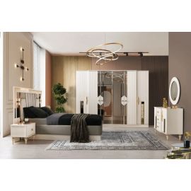 Stewehome Σετ Κρεβατοκάμαρας 5 τεμ. Μοντέλο πολυτελείας σε λευκό και χρυσό 160x200 cm 668602 |  Σέτ Κρεβατοκάμαρας στο espiti