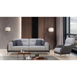 Stewehome Elit Σετ Καναπέδων 3+3+1 Μοντέρνο Με Μεταλλικά Πόδια &amp; Διχρωμία Γκρι 240x95x85 cm 783386 |  Καναπέδες στο espiti
