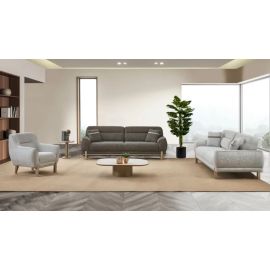 Stewehome Nest Σετ Καναπέδων 3+3+1 Με Ανακλινόμενη Πλάτη Μοντέρνο Γκρι / Καφέ 232x97x85 cm 746747 |  Καναπέδες στο espiti