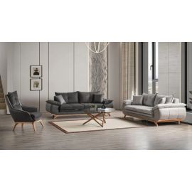 Stewehome Καναπέδες σετ 3+3+1 κρεβάτι με αποθήκευση ανθρακί /γκρι 235x100x98 cm 795945 |  Καναπέδες στο espiti