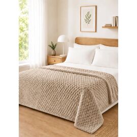 Κουβέρτα Fleece NESTIQ BEIGE 160 x 220 εκ. MADI |  Κουβέρτες Βελουτέ Υπέρδιπλες στο espiti