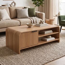 Τραπέζι σαλονιού Kelba pakoworld mdf σε φυσική απόχρωση 100x50x35,5εκ |  Τραπεζάκια σαλονιού στο espiti