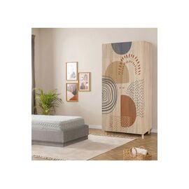 Stewehome Μοντέρνα Ξύλινη Ντουλάπα με Ράφια &amp; Κρεμάστρα Ρούχων | Ντουλάπα 2 Πόρτες 5 192x90x52 cm 670700 |  Ντουλάπες ρούχων στο espiti