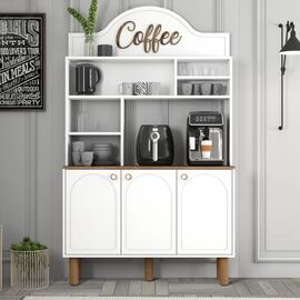 Stewehome Μποέμ Γωνιά με Ράφια και Ντουλάπια Λευκό 120x35x203 cm 858880 |  Σετ Κουζίνες στο espiti