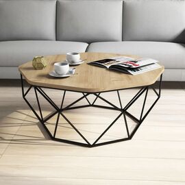 Stewehome Τραπεζάκι Σαλονιού Μεταλλικό Δρυς 900x900x380 cm 729616 |  Τραπεζάκια σαλονιού στο espiti