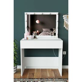 Stewehome Τουαλέτα Anita με Καθρέπτη και Συρτάρι 90x45x80 cm 521247 |  Συρταριέρες -Κονσόλες στο espiti