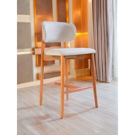 Stewehome Polo σκαμπό μπαρ δρυς με εκρού ύφασμα 55x54x105 cm 740912 |  Σκαμπώ μπαρ στο espiti