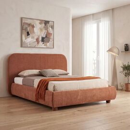 Κρεβάτι Salena pakoworld terracotta ύφασμα 160x200εκ |  Κρεβάτια στο espiti