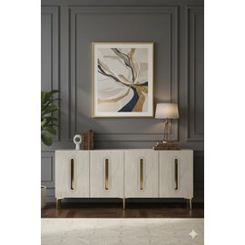 Stewehome Κονσόλα έπιπλο τηλεόρασης πολυλειτουργικό ντουλάπι και γωνιά καφέ με ράφι και πόρτες 180x32x75 cm 731982 |  Βιτρίνες - Έπιπλα εισόδου στο espiti