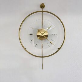 Stewehome Μοντέρνο μεταλλικό ρολόι τοίχου με διαφανή σχεδίαση σε χρυσή απόχρωση 50x75 cm 423339 |  Ρολόγια στο espiti
