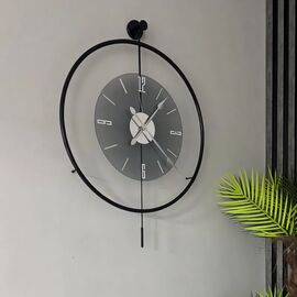 Stewehome Μοντέρνο μαύρο μεταλλικό ρολόι τοίχου με σκούρο γυαλί για σύγχρονους χώρους 50x75 cm 419241 |  Ρολόγια στο espiti