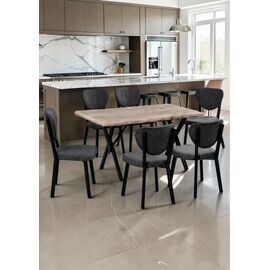 Stewehome Σετ Τραπεζαρίας με Καρέκλες δρυς/ανθρακί 120x80x75 cm 284865 |  Σετ τραπεζαρίες στο espiti