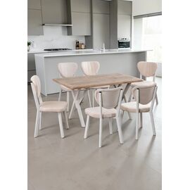 Stewehome Σετ Τραπεζαρίας 6 Ατόμων Δρυς Κρεμ 120x80x75 cm 944020 |  Σετ τραπεζαρίες στο espiti