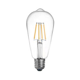 Λαμπτήρας LED ST64 Bulb pakoworld 4W 3000K E27 2700K clear |  Φωτιστικά  στο espiti
